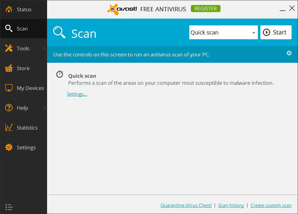 avast free antivirus for windows screenshots