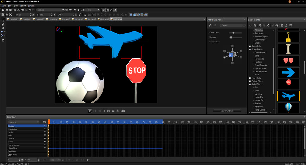 corel motion studio 3d increase length of video