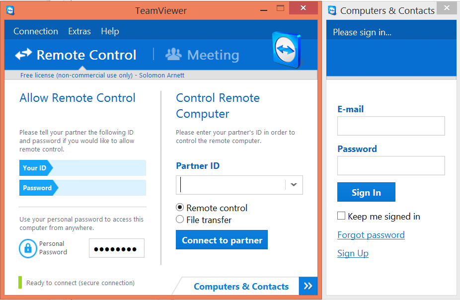 rebooting with teamviewer login